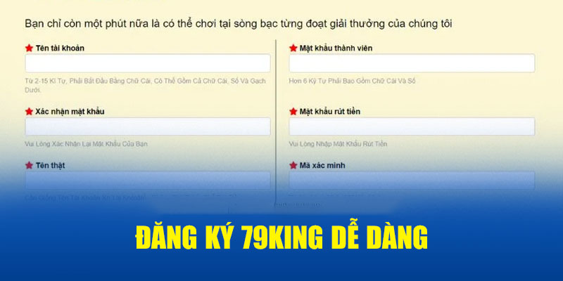 Đăng ký 79KING dễ dàng